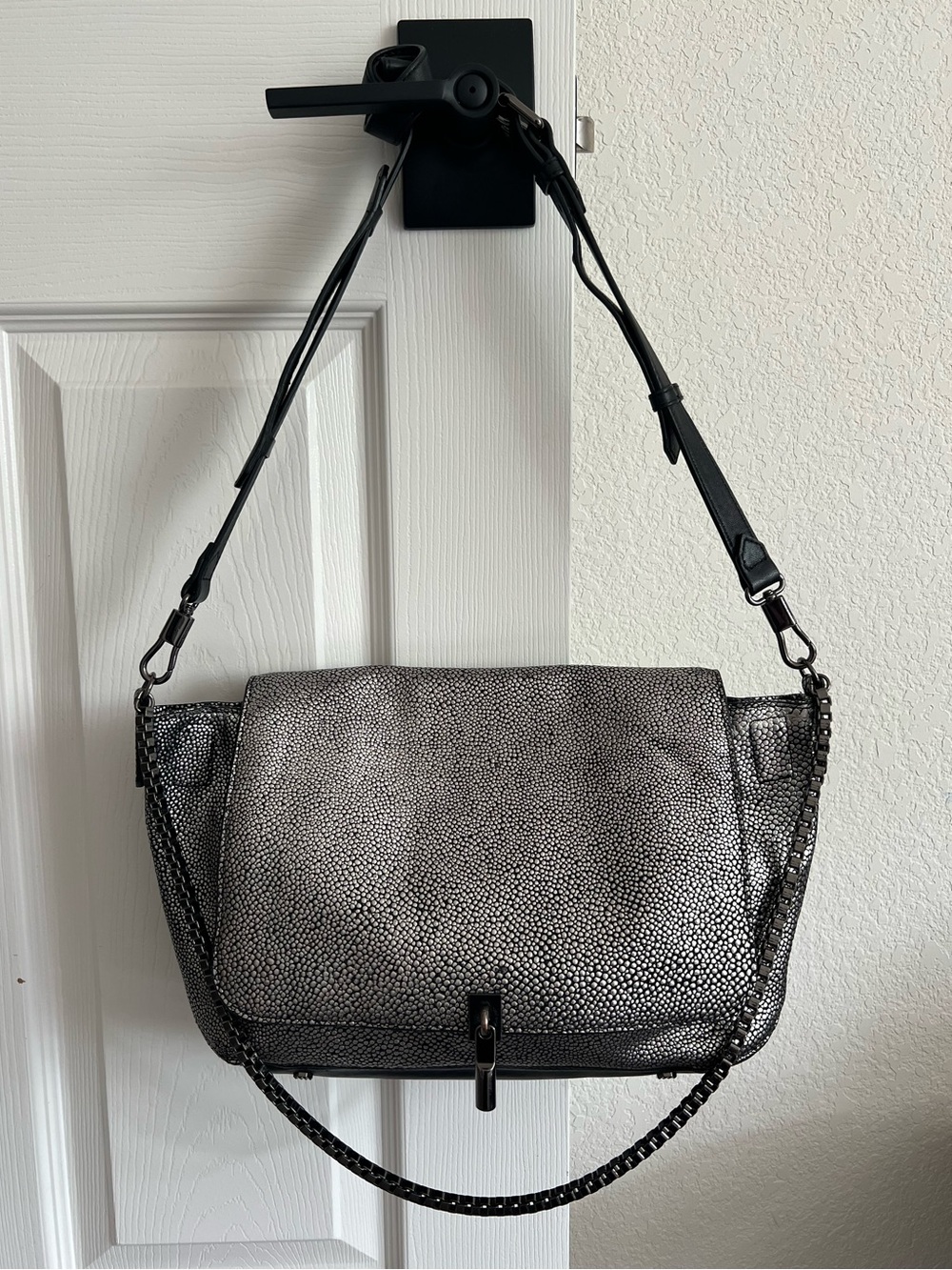 Elizabeth and James Metallic Leather Crossbody